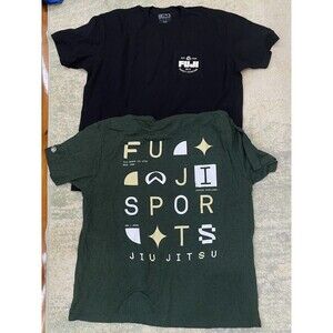 SET (2) Black & Green - Fuji Jiu Jitsu T Shirt Mens XXL or 2XL - Short Sleeve